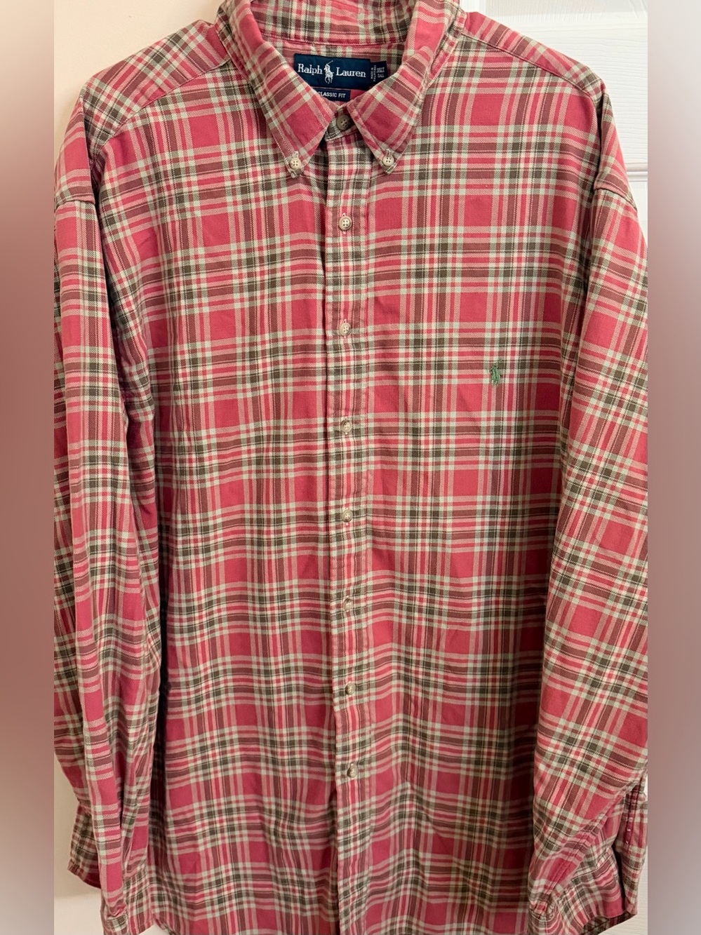 Ralph Lauren Classic Fit Multicolored 100% Cotton Mens 3XLT Long Sleeve Button
